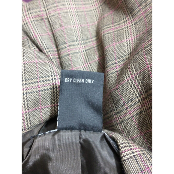 VTG Requirements Womens Plaid Blazer Jacket Size12 Brown Menswear Light Academia - Picture 4 of 4